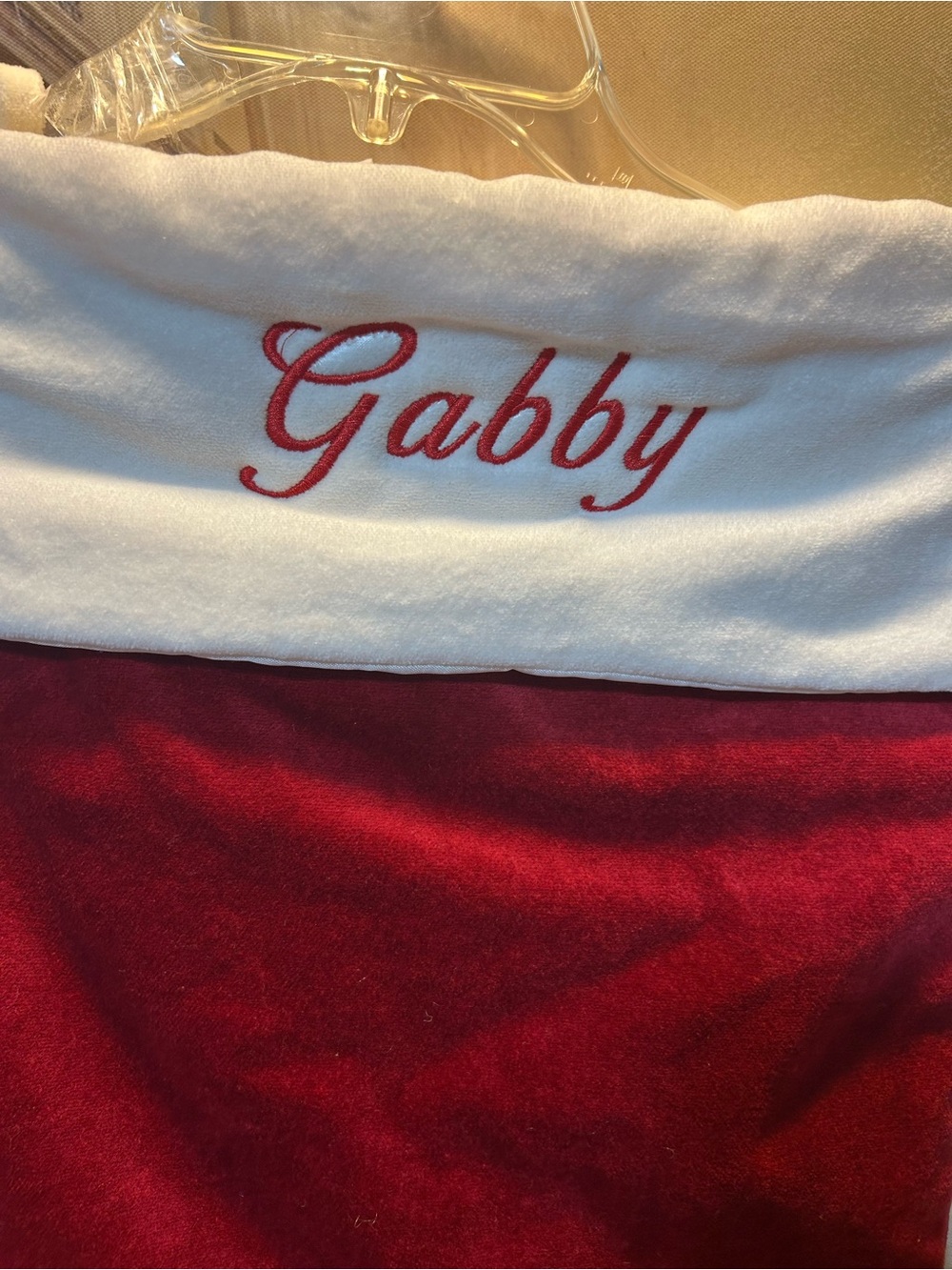Pottery Barn stocking Gabby Christmas red velvet NWT classic new XL 32” - Picture 2 of 10